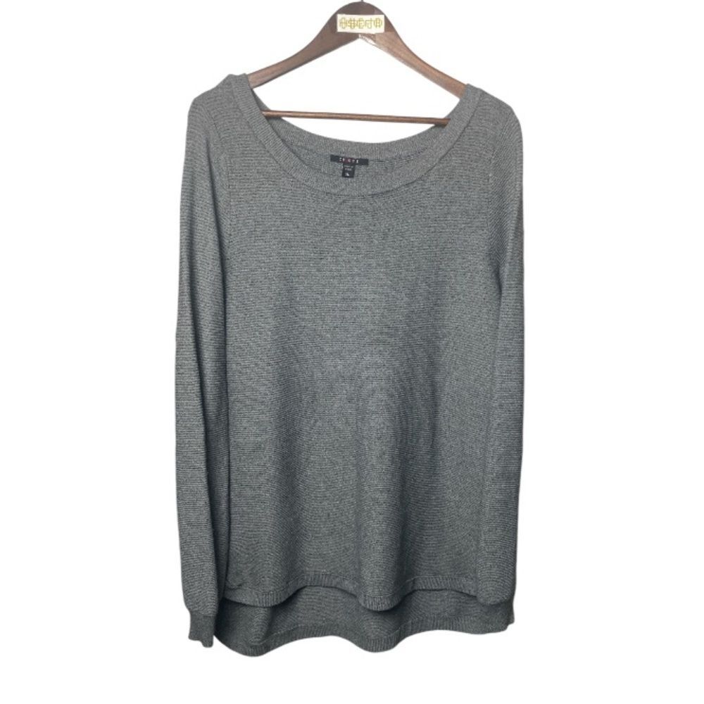 CYRUS dark heather grey ribbed knit sweater // XL